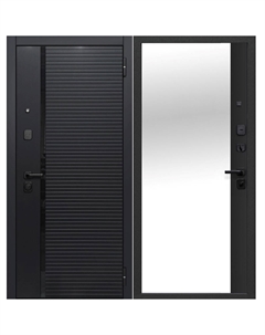 Дверь входная 7,5СМ Черное зеркало правая сатин черный - сатин черный 960х2050 мм Ferroni