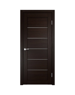 Дверь межкомнатная Vision 800х2000 мм ПВХ венге со стеклом с замком и петлями Velldoris