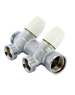 Коллектор 1 ВР(г) х 2 выхода 1/2 НР(ш) х 1 НР(ш) регулируемый (1860022) Tiemme