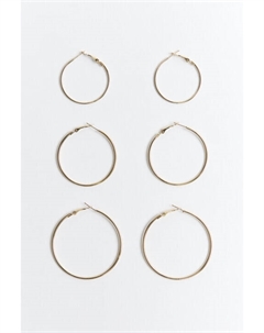 Набор серег-колец гладких (3 пары) Befree