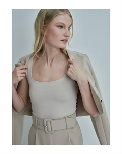 Топ из микрофибры, Бежевый Ostin