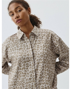 Леопардовая рубашка из смесового тенселя Sela