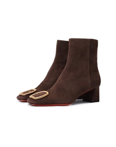 Замшевые ботильоны Santoni