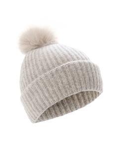 Кашемировая шапка с отделкой из песца Yves salomon