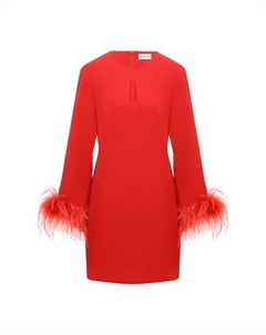Платье с отделкой перьями Parosh