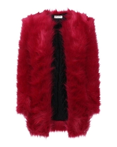 Пальто из экомеха Saint laurent