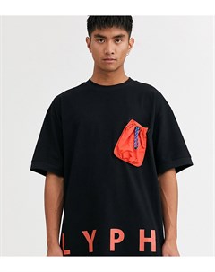 Черная oversize футболка с карманом в стиле милитари LYPH Lyph