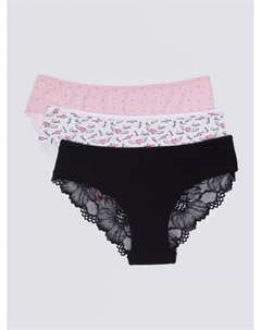 Набор трусов с кружевом (3 шт. в комплекте) Zolla