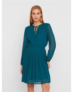 Шифоновое платье в горошек с плиссировкой Zolla