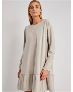 Платье длины мини из экозамши с воланом и подвеской Zolla