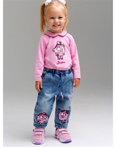 Брюки детские текстильные джинсовые утепленные для девочек Playtoday baby