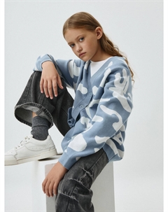 Кардиган оверсайз с принтом для девочек Sela