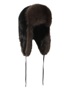 Меховая шапка-ушанка из норки и соболя Victoria kusenkova