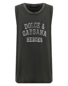Майка из хлопка и льна Dolce&gabbana