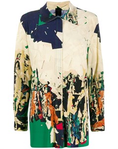 Norma kamali рубашка с абстрактным принтом s нейтральные цвета Norma kamali