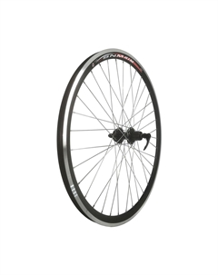 Колесо велосипедное 24" заднее, обод двойной алюминиевый, под кассету 8-9 скоростей, черный, ZXX18863 Tbs