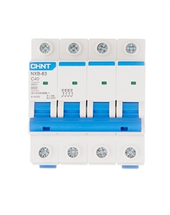 Автоматический выключатель модульный NXB-63 4P 40А тип C 6 кА 400 В (814252) Chint