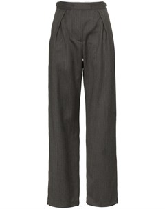 Wright le chapelain брюки с завышенной талией в полоску 10 серый Wright le chapelain