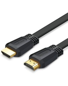 Кабель аудио-видео UGREEN ED015, HDMI (m) - HDMI (m), ver 2.0, AWG30, медь луженая, 2м, FLAT, черный Ugreen