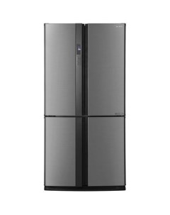 Холодильник трехкамерный Sharp SJ-EX98FSL Hybrid Cooling, Side by Side, French Door, инверторный серебристый