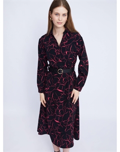 Платье-рубашка длины миди с цветочным принтом и ремнём на талии Zolla