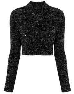 Versus укороченный свитер с искусственным мехом 40 черный Versus