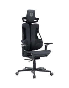 Кресло CS-CHR-DUO-BBK черный кожзам с подголов. крестов. алюминий пластик черный Cactus