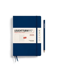 Еженедельник-блокнот Leuchtturm1917, A5, 2025г, без расписания, 72л, твердая обложка, синий неви + блокнот
