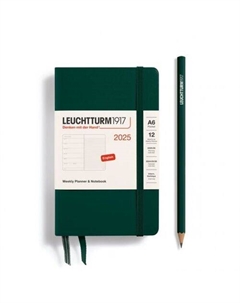 Еженедельник-блокнот Leuchtturm1917, A6, 2025г, без расписания, 72л, твердая обложка, зеленый лес + блокнот