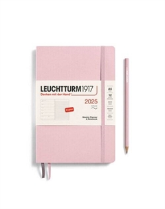 Еженедельник-блокнот Leuchtturm1917, A5, 2025г, без расписания, 72л, мягкая обложка, пудровый