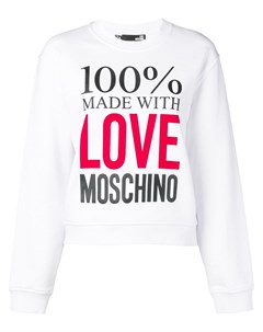 Love moschino толстовка с надписью 42 белый Love moschino