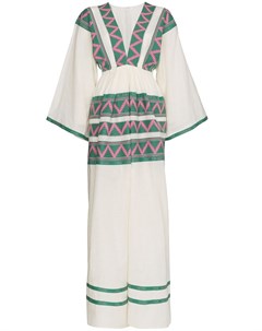 Celia dragouni платье кафтан с v образным вырезом и вышивкой xs нейтральные цвета Celia dragouni