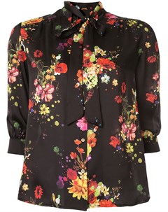 Loveless блузка с горловиной на завязке и цветочным узором 34 черный Loveless