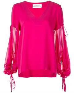 Prabal gurung блузка с прозрачными рукавами 4 розовый Prabal gurung