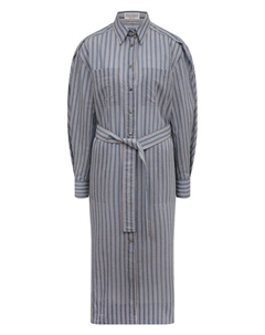 Платье из хлопка и шелка Brunello cucinelli