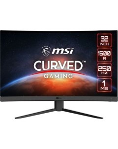 31.5" Монитор MSI G32C4X, 1920x1080, VA, 250Гц, 2хHDMI, 1хDP, изогнутый, черный Msi