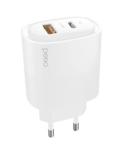Сетевое зарядное устройство PERO TC11W, USB-A, USB-C, 45Вт, 3A, белый Péro