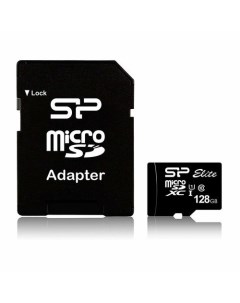 Карта памяти microSDXC UHS-I 128 ГБ, 75 МБ/с, Class 10, SP128GBSTXBU1V10SP, 1 шт., переходник SD Silicon power