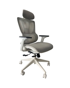 Кресло CS-CHR-MC02GY серый сетка с подголов. крестов. пластик белый Cactus