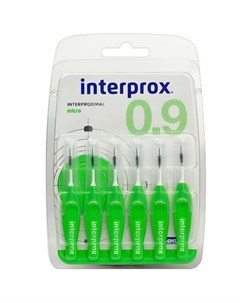 Межзубные ершики INTERPROX 4G Micro 0 9мм 6шт Dentaid