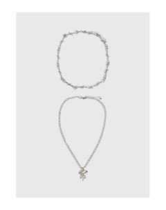 Ожерелье для девочек, 2 шт., Серебряный Ostin