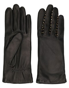 Agnelle кожаные перчатки с заклепками 6 черный Agnelle