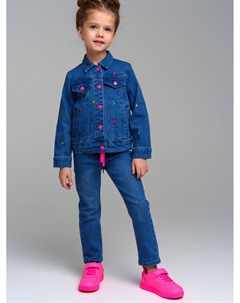 Брюки текстильные джинсовые для девочек Playtoday kids