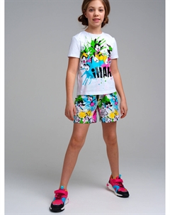 Комплект трикотажный для девочек: фуфайка (футболка), шорты Playtoday tween