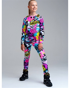 Термокомплект трикотажный для девочек: брюки, толстовка для эпизодического использования Playtoday tween