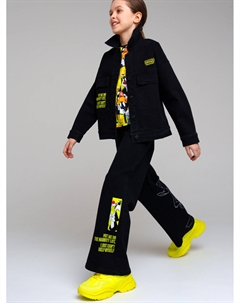 Брюки текстильные джинсовые для девочек Playtoday tween