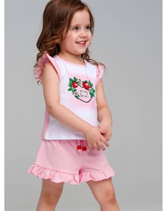 Комплект детский трикотажный для девочек: фуфайка (футболка), шорты Playtoday newborn-baby