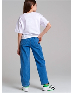 Брюки текстильные джинсовые для девочек Playtoday tween