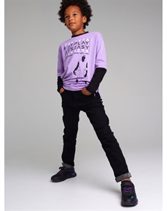 Брюки текстильные джинсовые утепленные флисом для мальчиков Playtoday tween