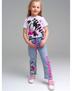 Брюки текстильные джинсовые для девочек Playtoday kids